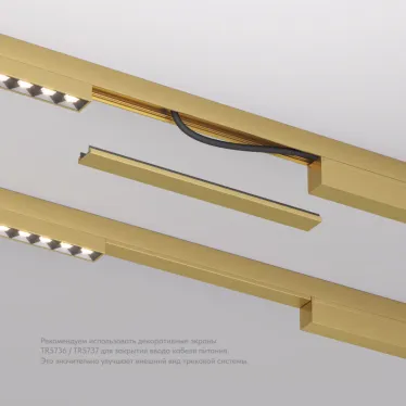 Заглушка декоративная желоба трека SHINE BASE 20 см сатинированная латунь алюм. DENKIRS TR5736-SB