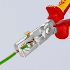 Стриппер-кабелерез STRYX 2-в-1 для одно- много- и тонкожильного кабеля VDE 1000V рез: кабель 15 мм (50 мм) зачистка: 5 мм (10 мм AWG 8) L-180 мм диэлектрический хромированный 2-компонентные рукоятки крепление для страховки блистер