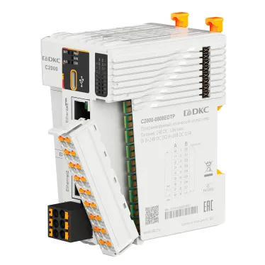 Процессорный модуль программируемого логического контроллера C2000, н.пит. –24В DC, 8 DI - 24В DC, 8 DO - 24В DC(PNP), ком. порты – 1хRS485, 2хEthernet, 1хEtherCAT, 1хType-C, 2 модуля расш-ния моноблока (BD)