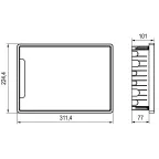 Щиток 12 мод встраиваемый FRAME, белый, с белой дверцей, с 2 шинами PEN на 6 и 8 отв.