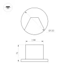Светильник LT-TIE-R120-3W Warm3000 WH, 75x30 deg, 230V