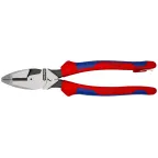 Linemans Pliers плоскогубцы электромонтёра с приспособлением для протяжки кабеля и обжима кабельных наконечников рез: проволока средней твёрдости 46 мм твёрдая проволока 3 мм L-240 мм чёрные 2-компонентные рукоятки крепление для страховки