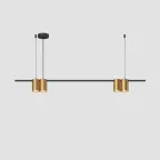 Светильник подвесной ORBIT IP20 4xGU10 LED до 15 Вт черн.+сатинированное зол. алюм. DENKIRS DK4061-BK+SG