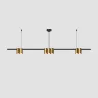 Светильник подвесной ORBIT IP20 7xGU10 LED до 15 Вт черн.+сатинированное зол. алюм. DENKIRS DK4063-BK+SG