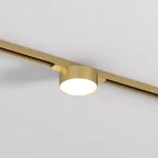Светильник для трека SHINE FLOW со светодиодом D74хH28 48В DC 6 Вт RA-90 3000 К IP20 сатинированная латунь алюм. DENKIRS DK5761-SB