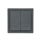 LETO Выключатель двойной с подсветкой графит Lezard 752-3400-112