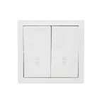 LETO Выключатель проходной двойной белый Lezard 752-0200-106