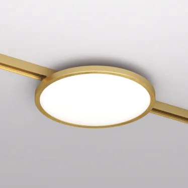 Светильник для трека SHINE FLOW со светодиодом D198хH27 48В DC 15 Вт RA-90 3000 К IP20 сатинированная латунь алюм. DENKIRS DK5763-SB