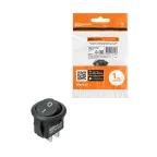 Выключатель клавишный круглый KCD11-101 250В AC/DC, 1P, 3А, (2с), ON-OFF, черный, Micro TDM