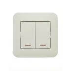 ASTI Выключатель 2-кл. с подсветкой, 10А, крем Lezard 7081-0303-112