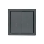 LETO Выключатель проходной двойной графит Lezard 752-3400-106