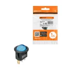                  Выключатель клавишный круглый KCD11-101N 250В AC/DC 1P 3А (3с) ON-OFF черный корпус, синяя клавиша с LED подсветкой Micro TDM
               