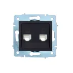 ASTI Розетка 2-ая компьютерная, механизм, чёрный бархат Lezard 7081-4288-141