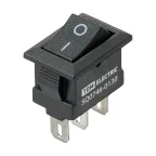                  Выключатель клавишный KCD11-102 250В AC/DC, 1P, 3А, (3с), ON-ON, черный, Micro TDM
               