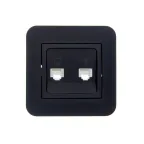 ASTI Розетка компьютер +телефон чёрный бархат Lezard 7081-4242-143