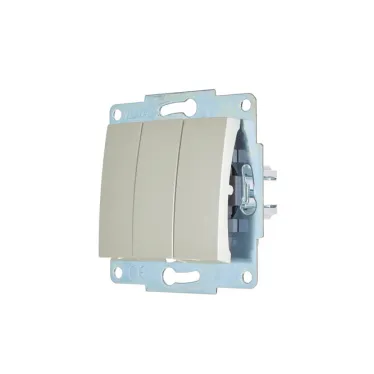 ASTI Выключатель 3-кл., 10 А, механизм, жемчужно-белый перламутр Lezard 7081-3088-109