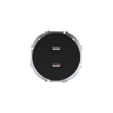 OSEN Розетка 2-ая USB, механизм, чёрный бархат Lezard 743-4288-192