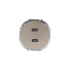 OSEN Розетка 2-ая USB, механизм, титан Lezard 743-3788-192