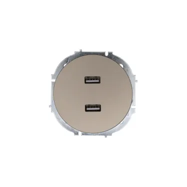 OSEN Розетка 2-ая USB, механизм, титан Lezard 743-3788-192