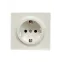 LETO Розетка с заземлением крем Lezard 752-0300-122B