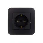 ASTI Розетка с заземлением, 16 А, чёрный бархат Lezard 7081-4242-122B