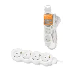 Удлинитель бытовой Люкс 4 гнезда 10 м с/з с з/ш ПВС 3х15 мм2 16 А 250 В 3700 Вт TDM