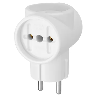 Тройник 3х2П 16А 250B ЕВРО белый "Ретро" (карболит) TDM