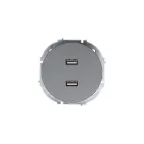 OSEN Розетка 2-ая USB, механизм, серый матовый Lezard 743-7488-192