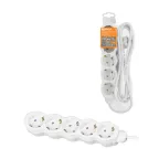 Удлинитель бытовой Люкс 5 гнезд 10 м с/з с з/ш ПВС 3х15 мм2 16 А 250 В 3700 Вт TDM