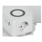 DOMINIC Удлинитель с беспроводной зарядкой 10Вт У02К 2 места 2P+PE 1,3м 3х1,0мм2 16А/250В USB A+C белый IEK