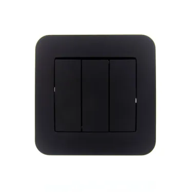 ASTI Выключатель 3-кл., 10 А, чёрный бархат Lezard 7081-4242-109