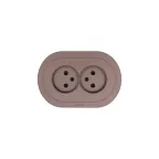 OSEN Розетка двойная без заземления 16А, механизм, шоколад, круглая Lezard 744-7300-128B