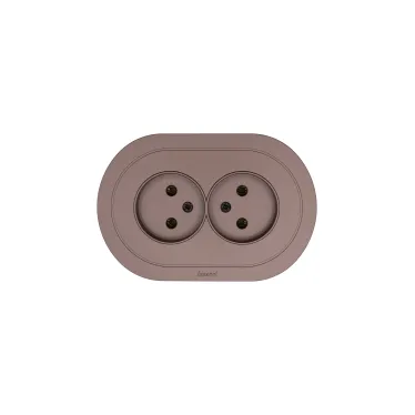 OSEN Розетка двойная без заземления 16А, механизм, шоколад, круглая Lezard 744-7300-128B