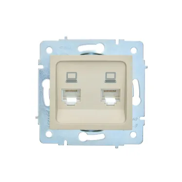 ASTI Розетка 2-ая компьютерная, механизм, крем Lezard 7081-0388-141