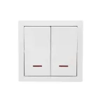 LETO Выключатель двойной с подсветкой белый Lezard 752-0200-112