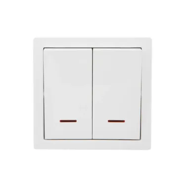 LETO Выключатель двойной с подсветкой белый Lezard 752-0200-112