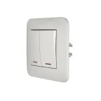 ASTI Выключатель 2-кл. с подсветкой, 10А, жемчужно-белый перламутр Lezard 7081-3030-112