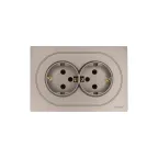 OSEN Розетка двойная с заземлением 16А, механизм, титан Lezard 743-3700-127B