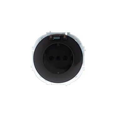 OSEN Розетка с заземлением с крышкой, 16 А, механизм, шоколад Lezard 743-7388-123B