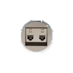                  OSEN Розетка компьютерная двойная Cat 6, механизм, титан Lezard 743-3788-142
               