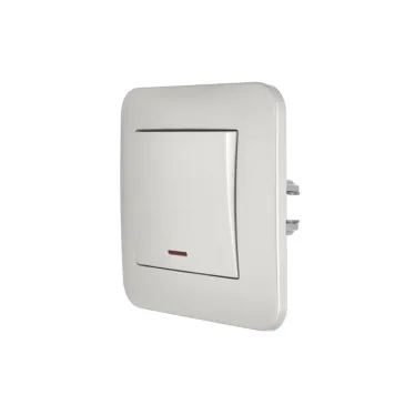 ASTI Выключатель 1-кл. с подсветкой, 10 А, жемчужно-белый перламутр Lezard 7081-3030-111