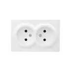 LETO Розетка двойная без заземления закрытый корпус белый Lezard 752-0200-128B