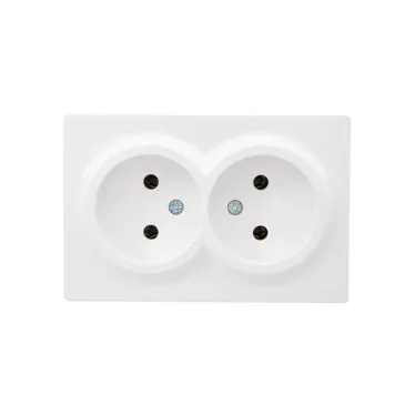 LETO Розетка двойная без заземления закрытый корпус белый Lezard 752-0200-128B
