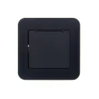 ASTI Розетка с заземлением с крышкой, 16 А, чёрный бархат Lezard 7081-4242-123B