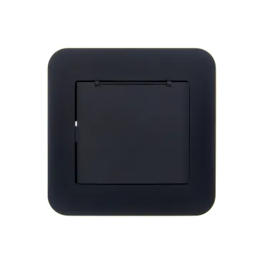 ASTI Розетка с заземлением с крышкой, 16 А, чёрный бархат Lezard 7081-4242-123B