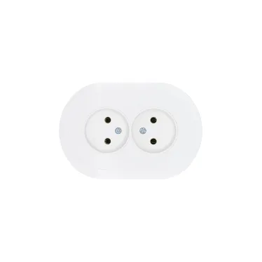 OSEN Розетка двойная без заземления 16А, механизм, белый, круглая Lezard 744-0200-128B