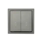 LETO Выключатель проходной двойной платина Lezard 752-3500-106