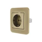 ASTI Розетка с заземлением, 16 А, золото Lezard 7081-3636-122B