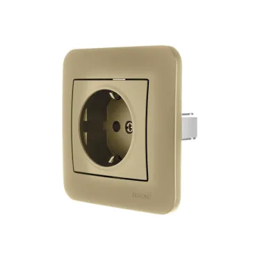 ASTI Розетка с заземлением, 16 А, золото Lezard 7081-3636-122B