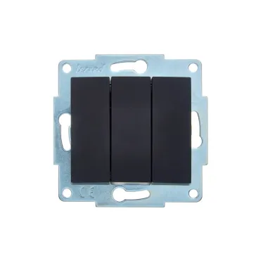 ASTI Выключатель 3-кл., 10 А, механизм, чёрный бархат Lezard 7081-4288-109